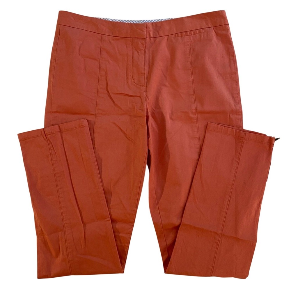 Brooklyn Industries Women's Chino Ankle Zip Pants Size 6 Coral Pink Preppy
